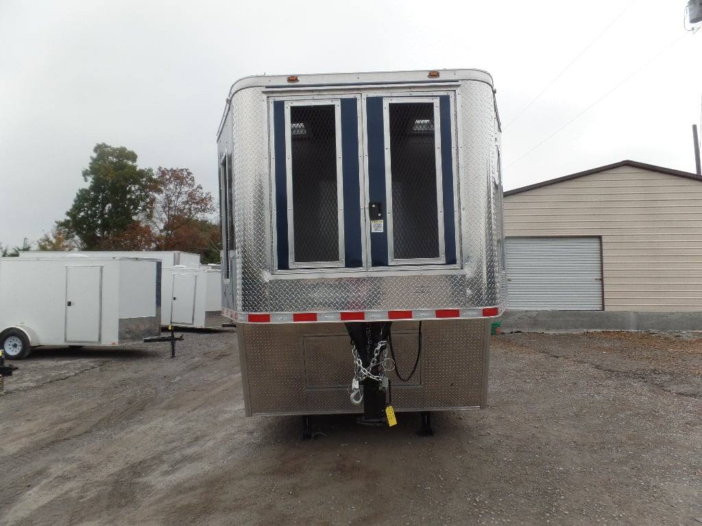 8.5' x 48' Indigo Blue Gooseneck Concession BBQ Food Event Trailer