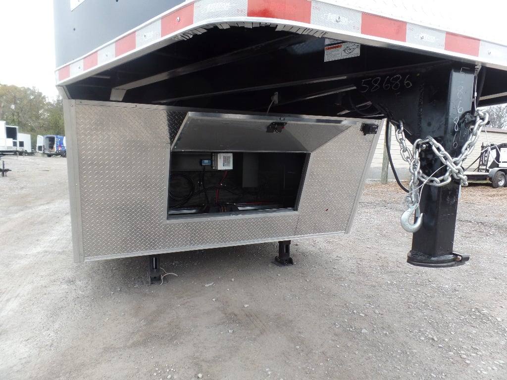 8.5' x 48' Indigo Blue Gooseneck Concession BBQ Food Event Trailer