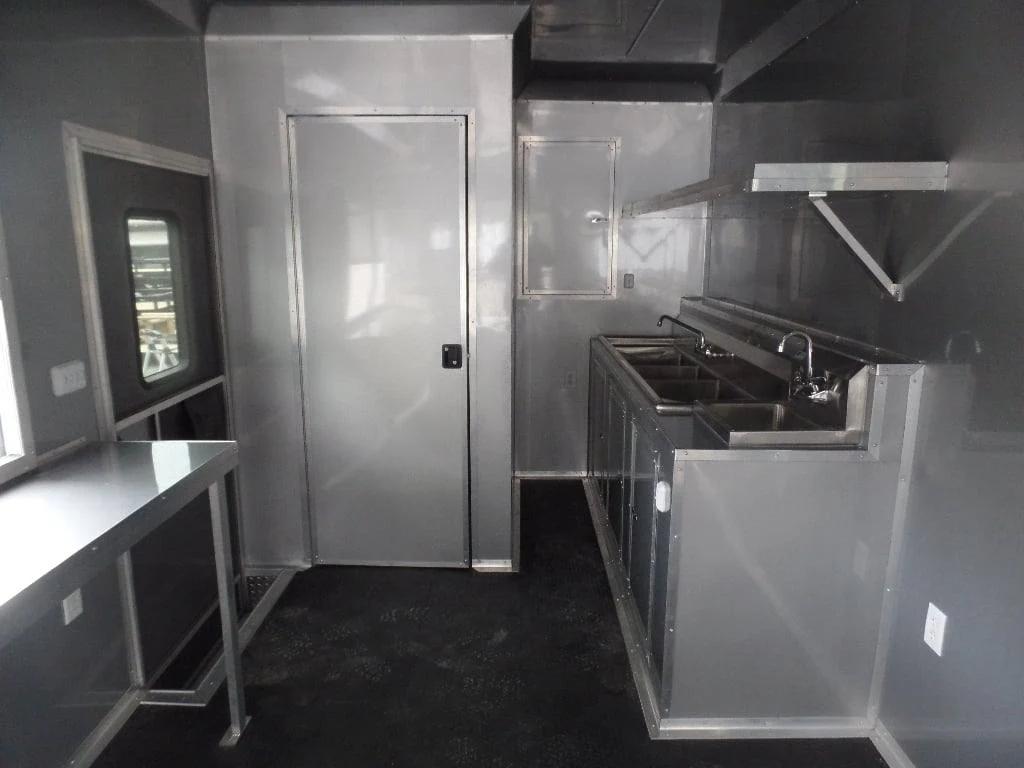 8.5' x 48' Indigo Blue Gooseneck Concession BBQ Food Event Trailer