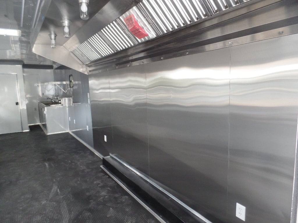 8.5' x 48' Indigo Blue Gooseneck Concession BBQ Food Event Trailer