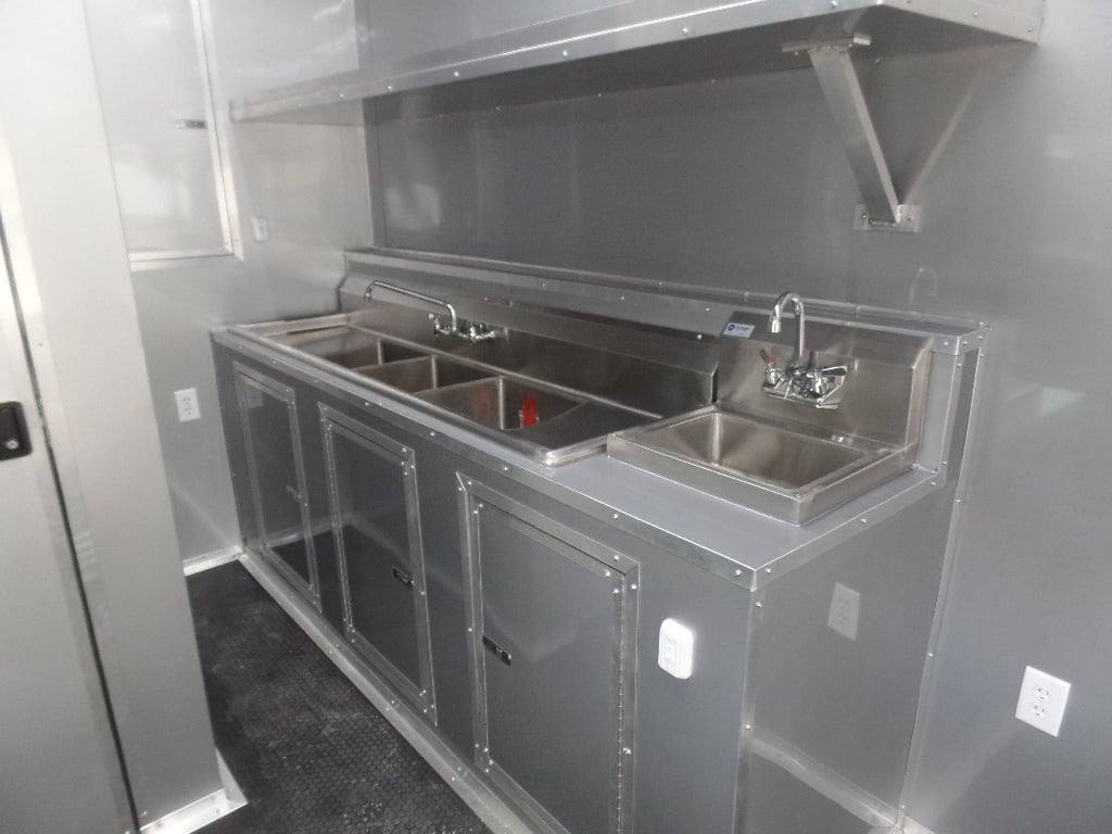 8.5' x 48' Indigo Blue Gooseneck Concession BBQ Food Event Trailer