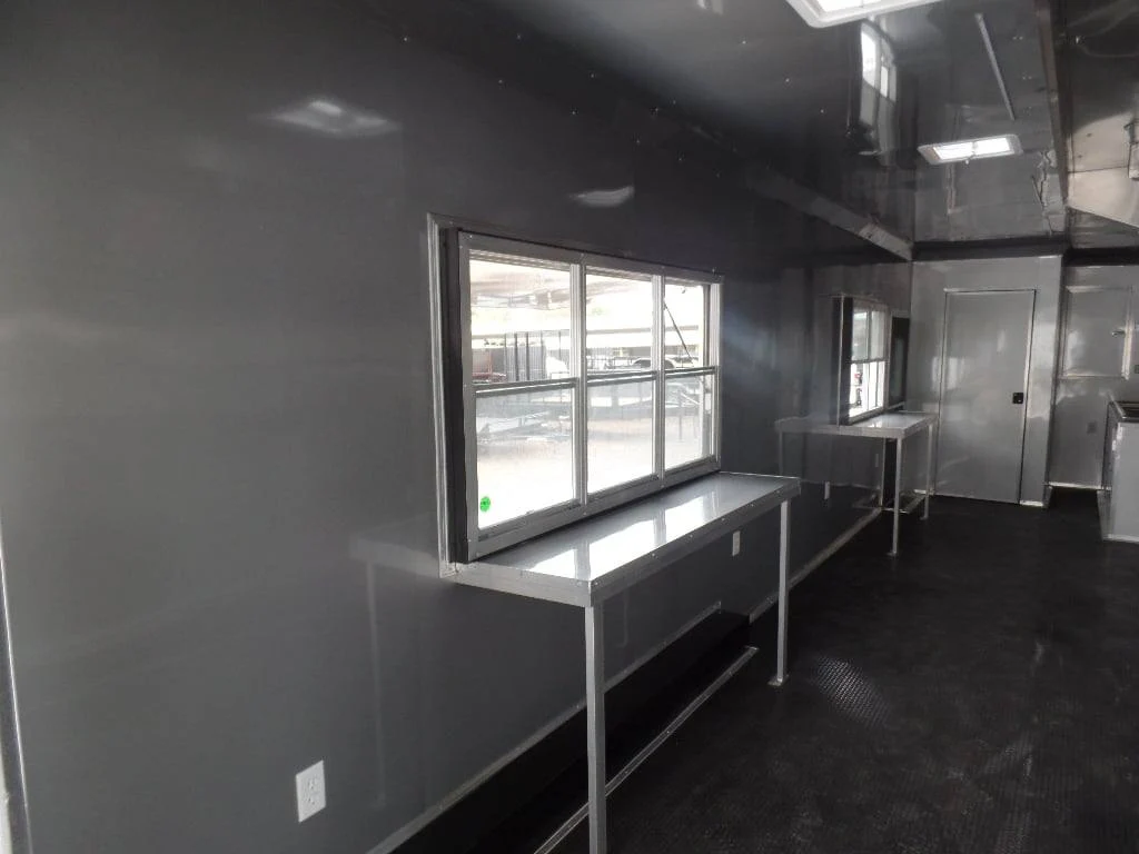 8.5' x 48' Indigo Blue Gooseneck Concession BBQ Food Event Trailer