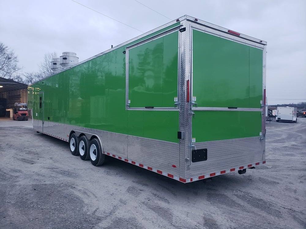 995-8.5-x-48-lime-green-goose-neck-pizza-concession-food-trailer-11.jpg 8.5' x 48' Lime Green Goose-neck Pizza Concession Food Trailer