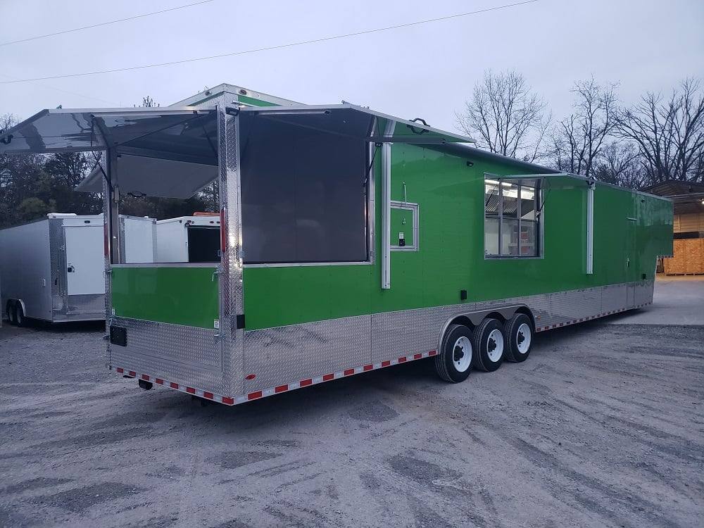 995-8.5-x-48-lime-green-goose-neck-pizza-concession-food-trailer-21.jpg 8.5' x 48' Lime Green Goose-neck Pizza Concession Food Trailer