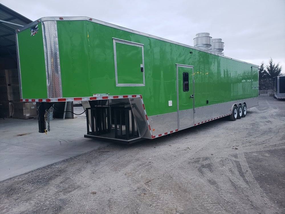 995-8.5-x-48-lime-green-goose-neck-pizza-concession-food-trailer-4.jpg 8.5' x 48' Lime Green Goose-neck Pizza Concession Food Trailer