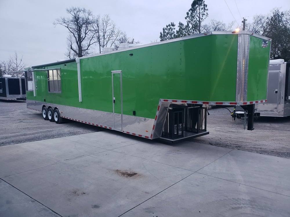 995-8.5-x-48-lime-green-goose-neck-pizza-concession-food-trailer-42.jpg 8.5' x 48' Lime Green Goose-neck Pizza Concession Food Trailer